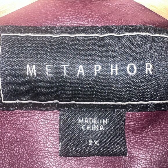 Metaphor Burgundy Moto Jacket Size 2XL - Picture 5 of 6
